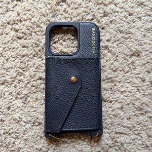 Bandolier Black Pebble Leather iPhone 14 Pro Case